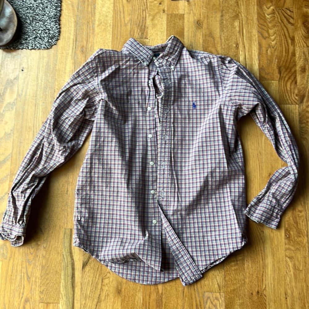 Mens long sleeve button up plaid shirt